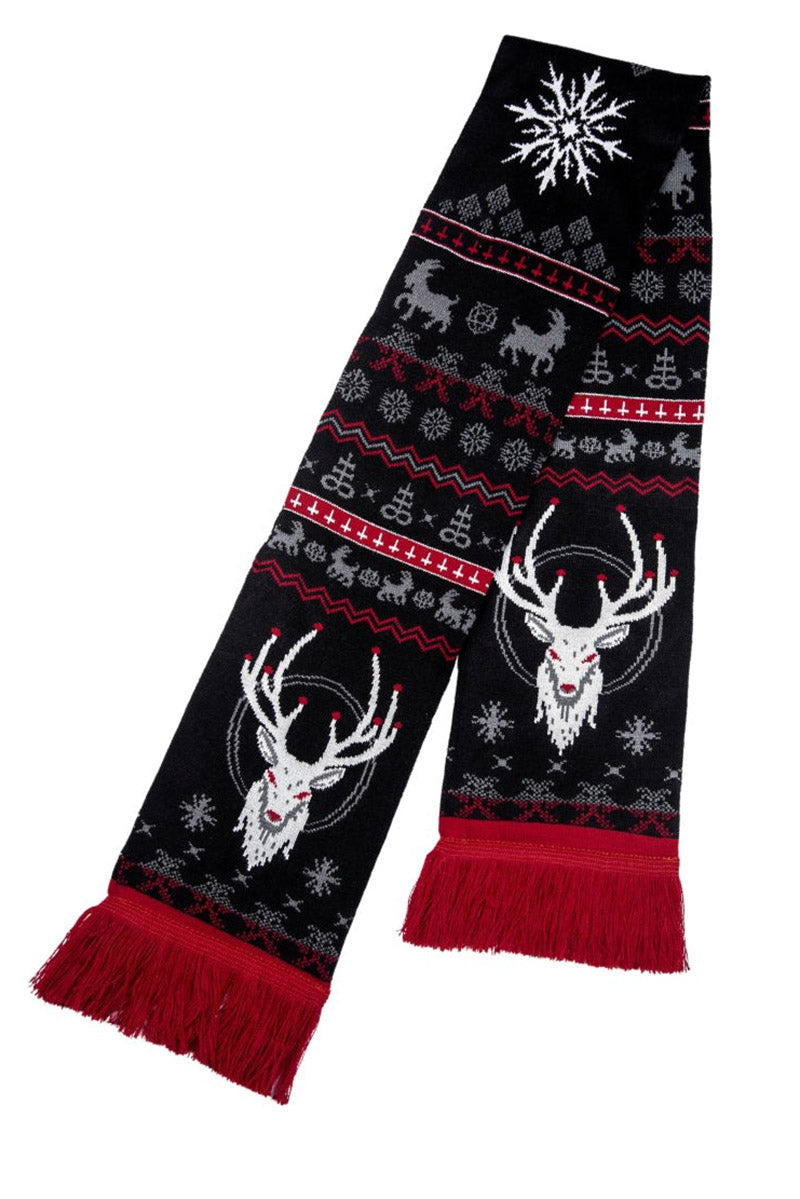 heavy metal reindeer rudolph scarf