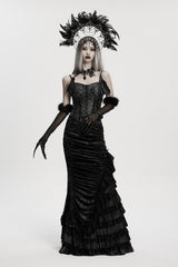 romantic goth dark queen headpiece headband with halo 