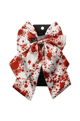 spooky halloween red and white blood splatter hair bow