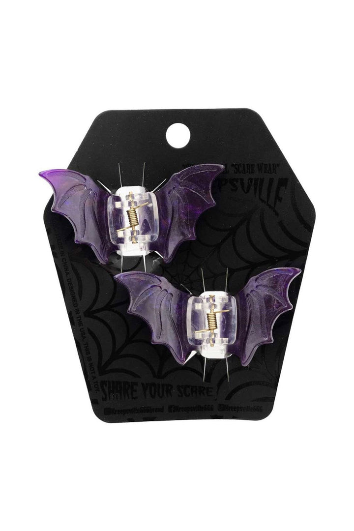dark purple gothic hair clips