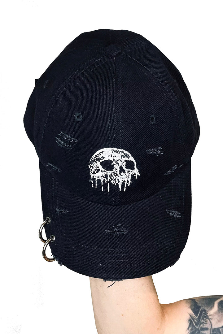 black emo skull hat