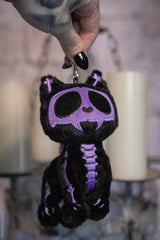 day of the dead skeleton cat plush toy keychain for emo adults 