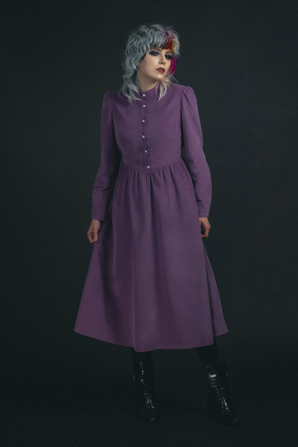vintage gothic purple dress