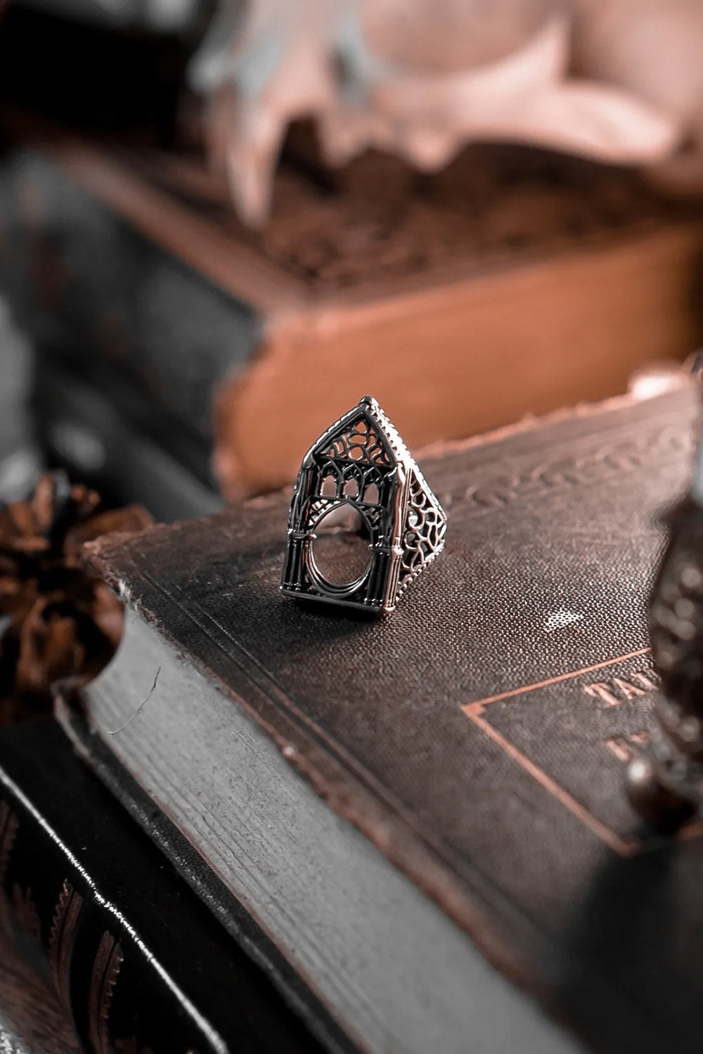 Edwardian style goth ring