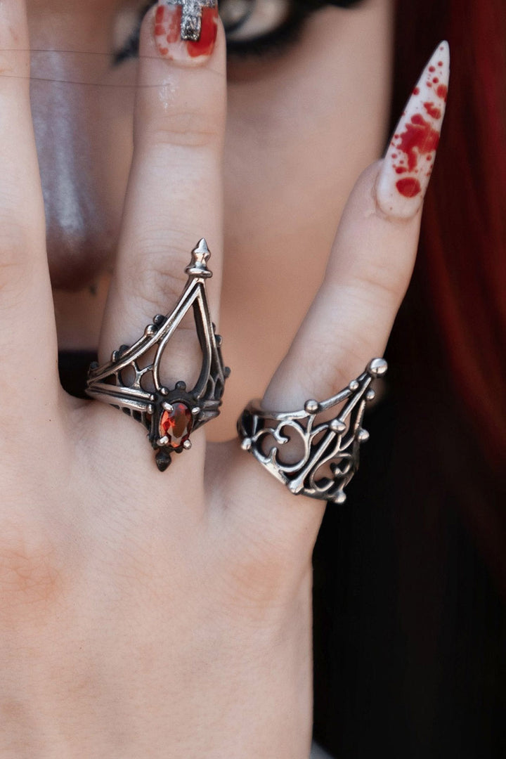 ornate silver gothic rings