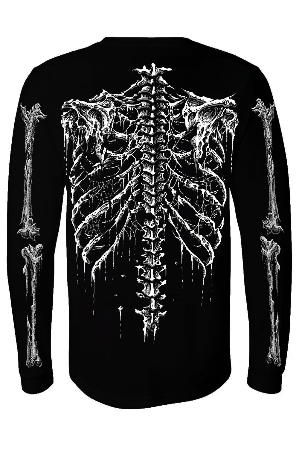 VampireFreaks spooky skeleton long sleeve mens shirt