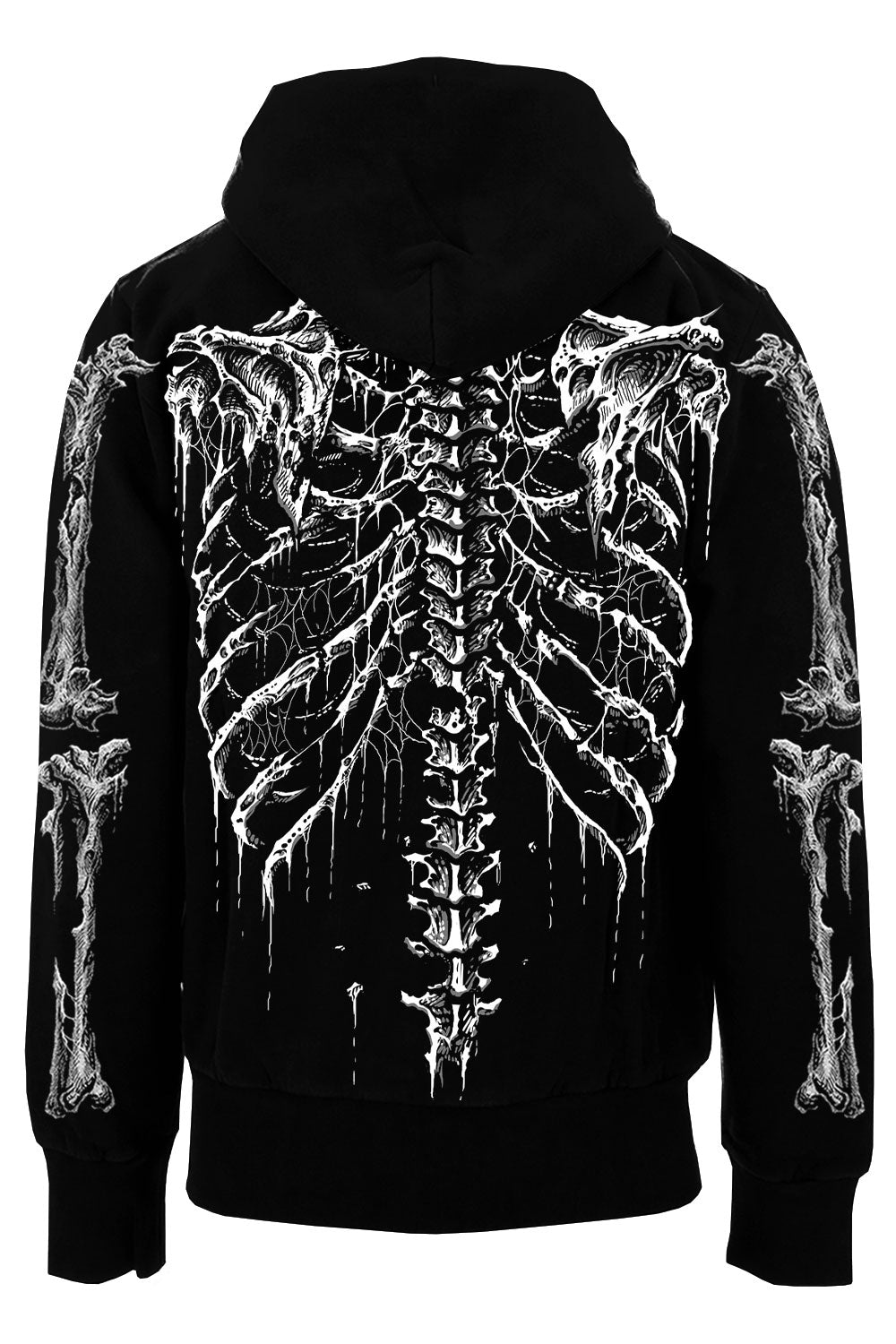 creepy skeleton hoodie with torso and arm bones from VampireFreaks