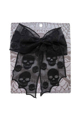 extra large gothic skull hair bow barrette clip
