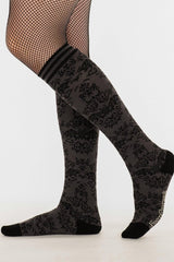 damask pattern knee-high socks socks 