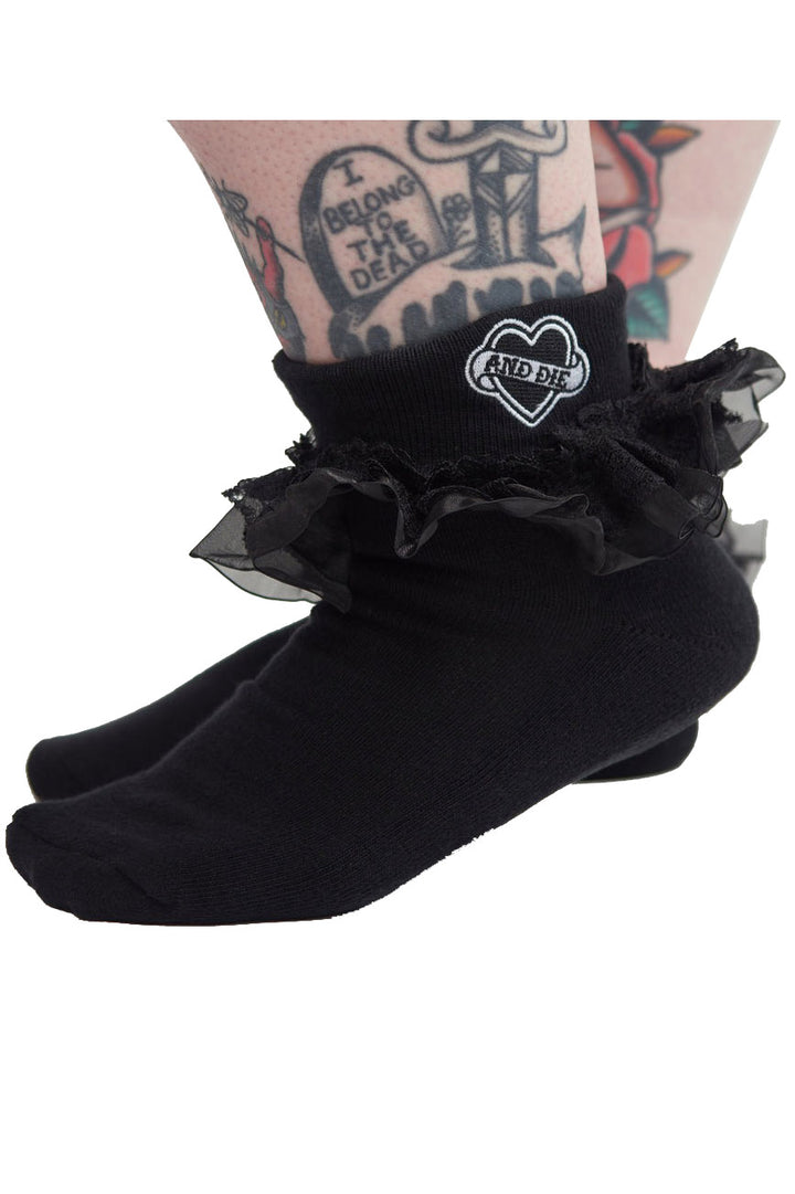 embroidered goth socks