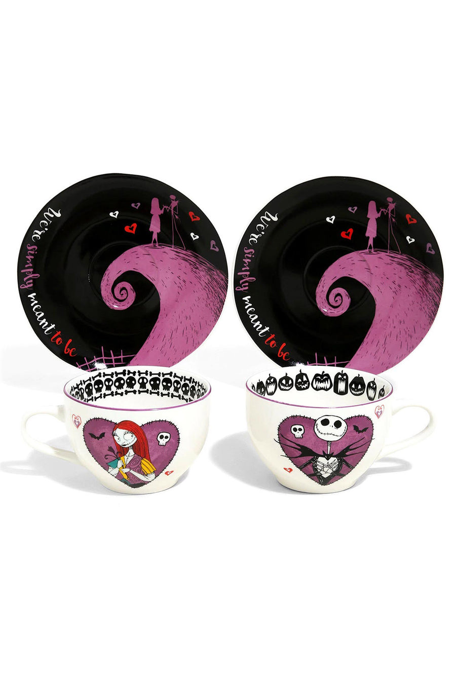 Nightmare Before Christmas Jack & Sally Hearts 2pc Tea Set