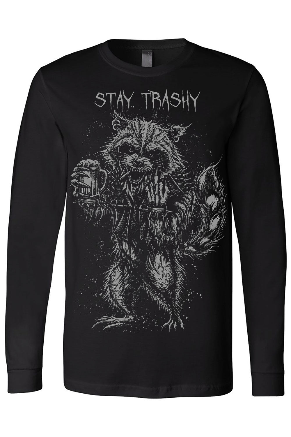 novelty meme funny goth raccoon shirt 