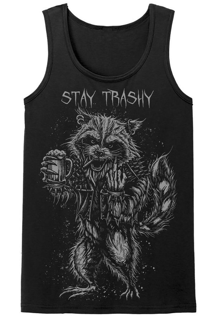 mens goth raccoon shirt  tank top