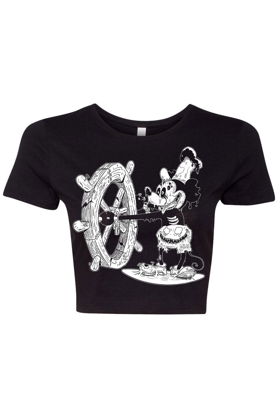 zombie steamboat mickey crop top
