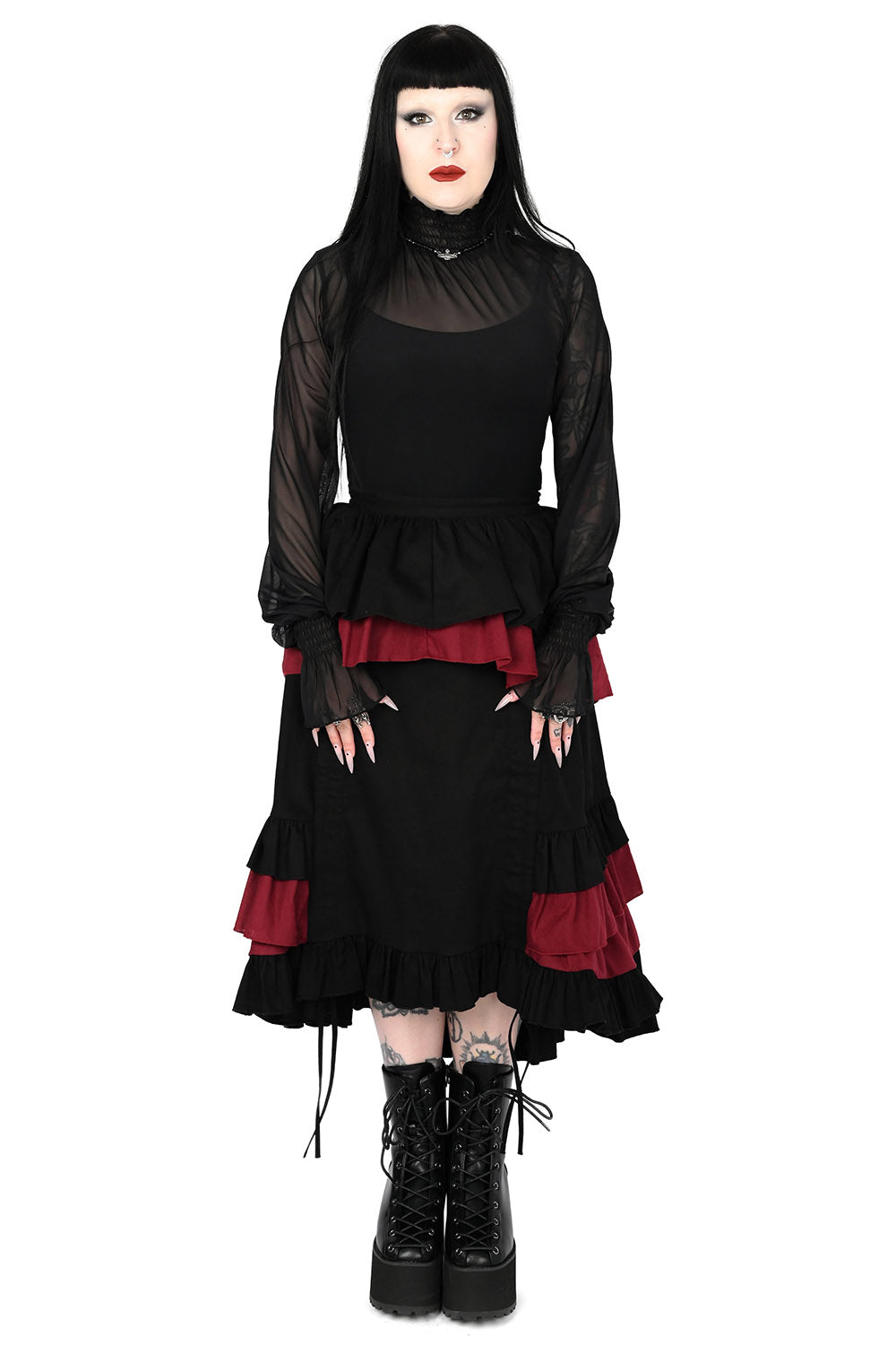 gothic vintage inspired customizable skirt with tunneling 
