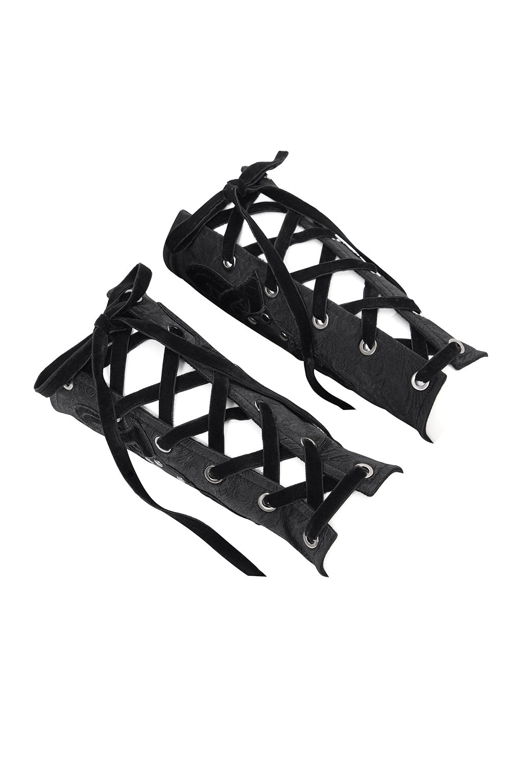 studded lace-up goth gloves