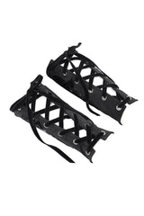 studded lace-up goth gloves