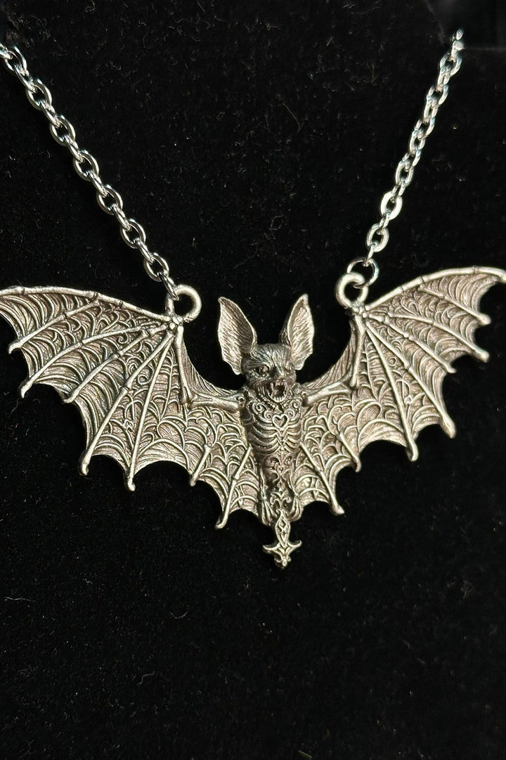 goth bat necklace by mother of hades