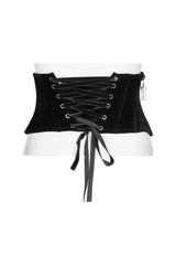fishnet lace-up black velvet gothic corset 