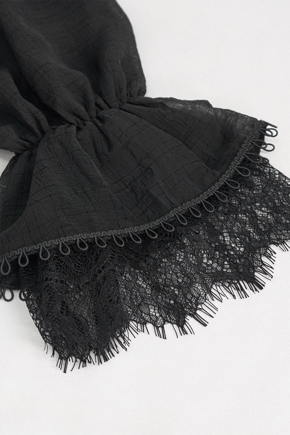 flared sleeve cuff lace-up top 