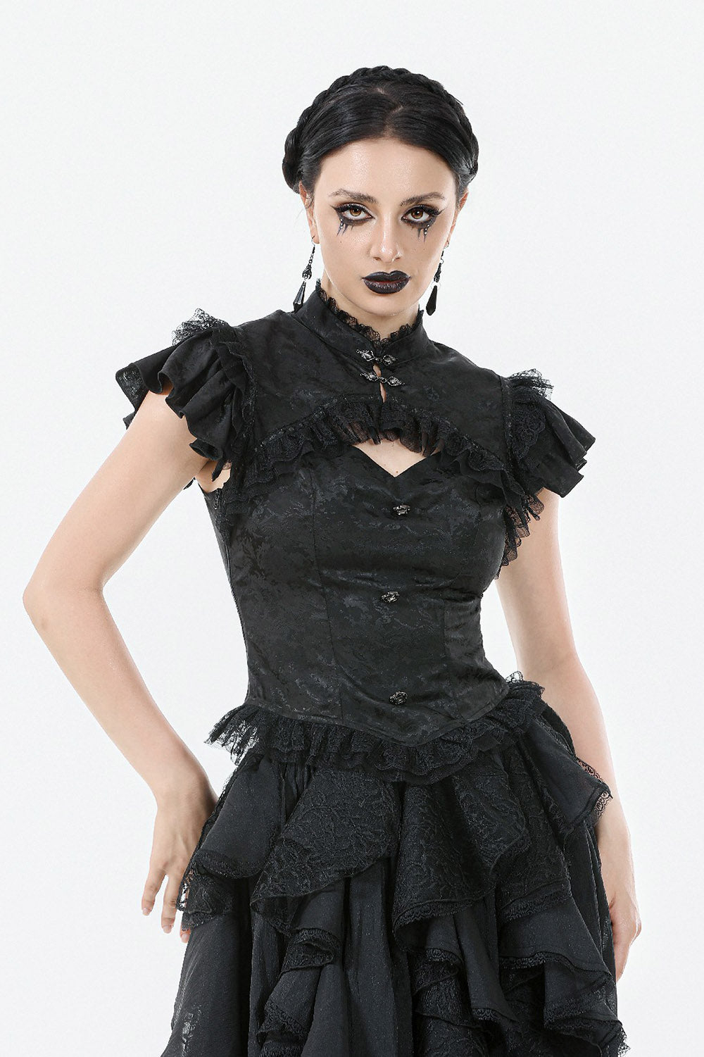 vintage goth short sleeve blouse