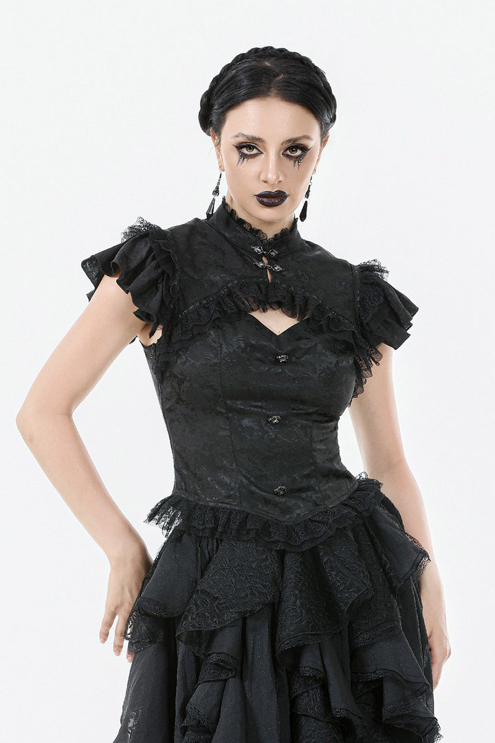 vintage goth short sleeve blouse