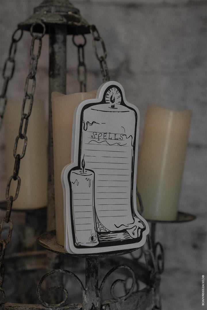 haunting gothic candle haunted mansion sticky note pad