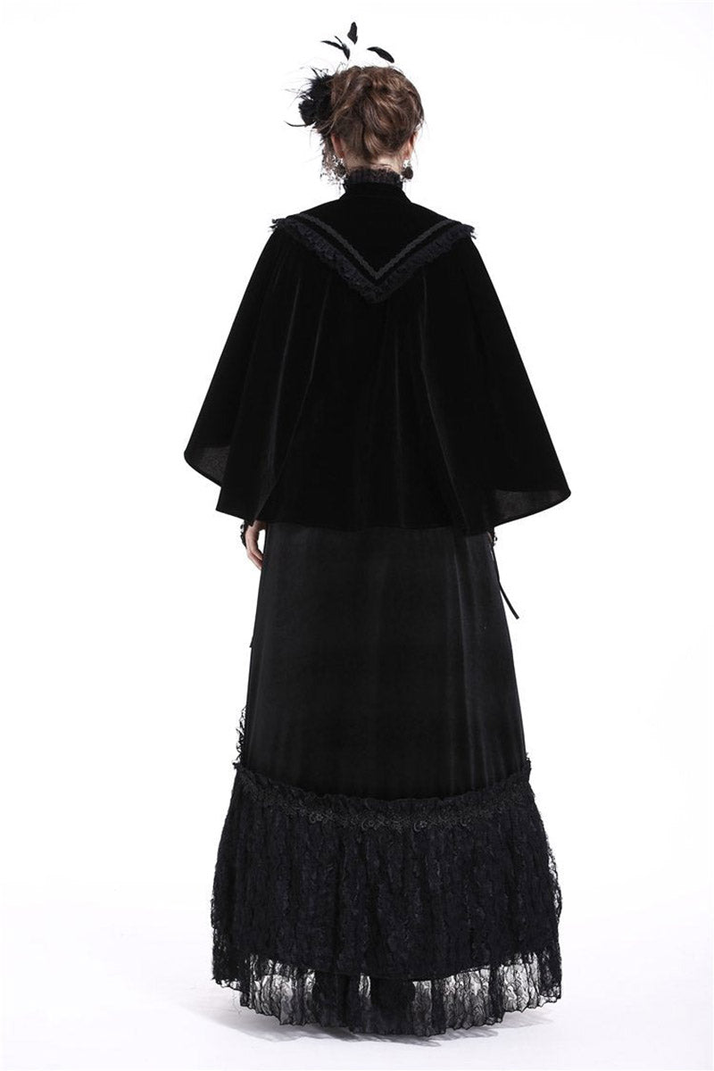Snow Fright Embroidered Goth Cape