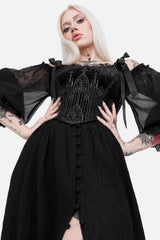 embroidered gothic cathedral corset top