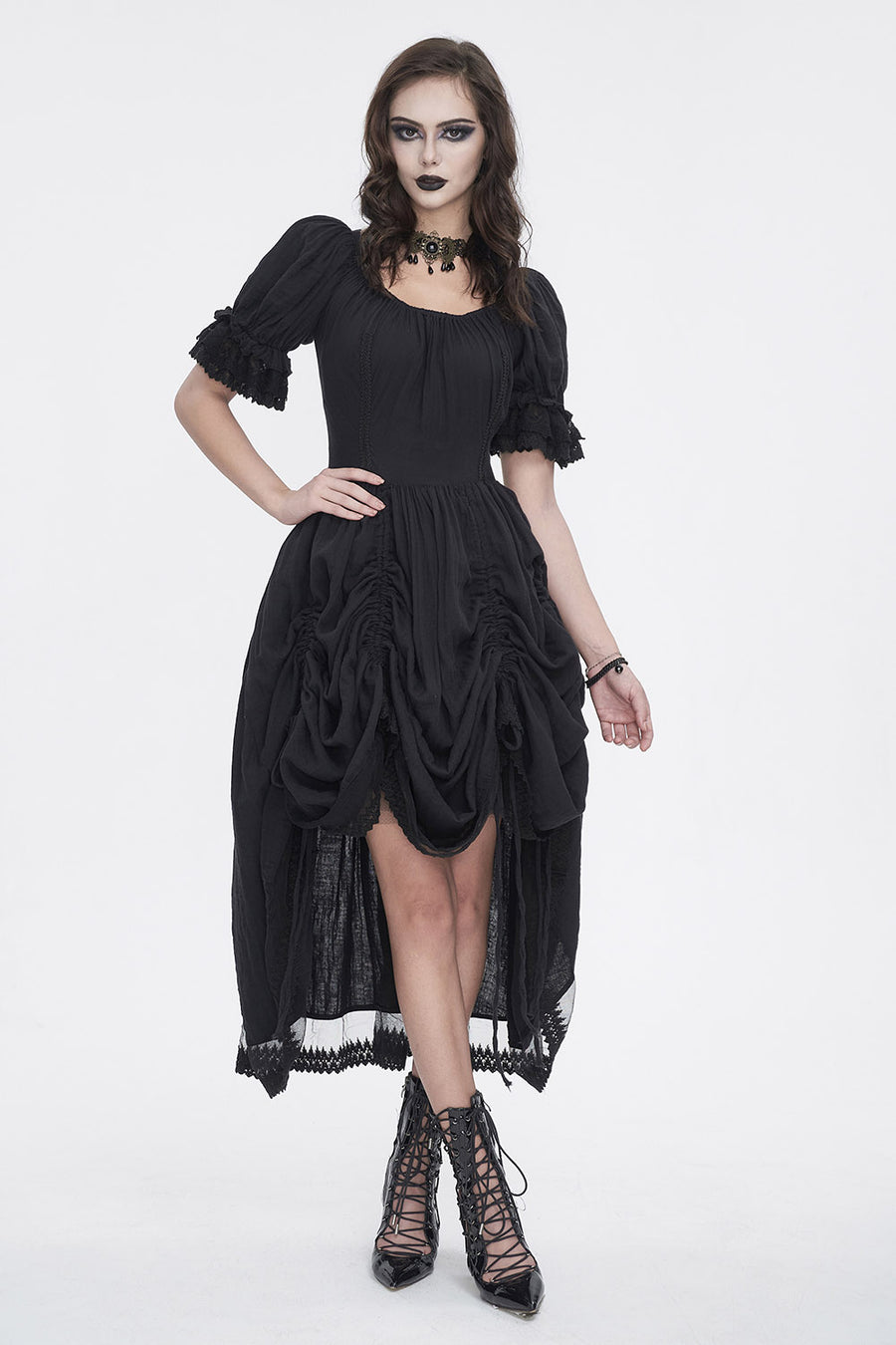 womens puff sleeve gothic dress