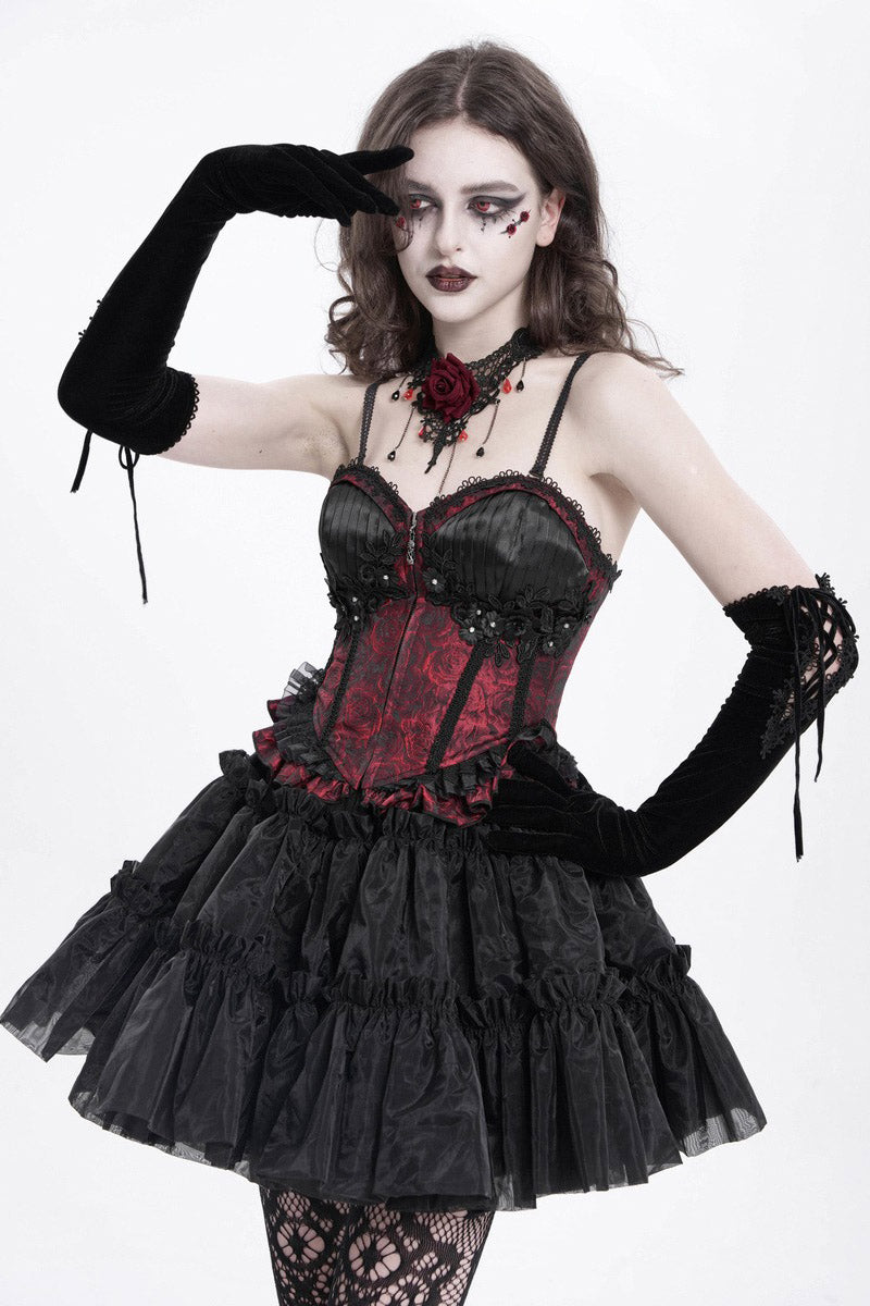 lace hem corset top