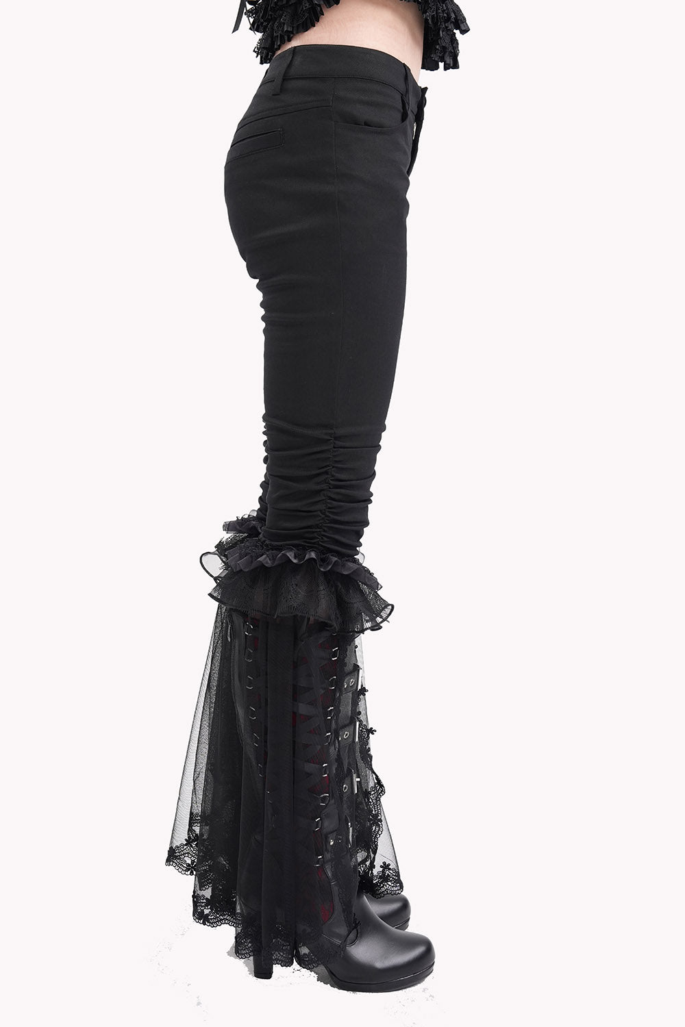 womens ruffled lace gothic flares