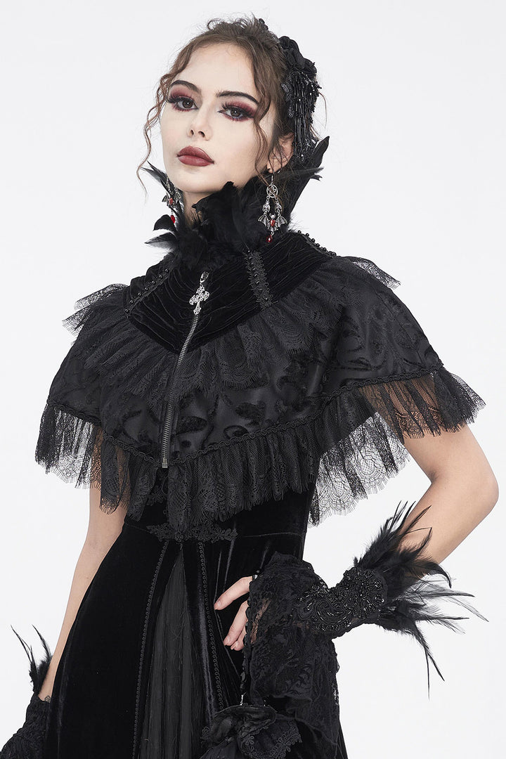 ruched gothic velvet cape