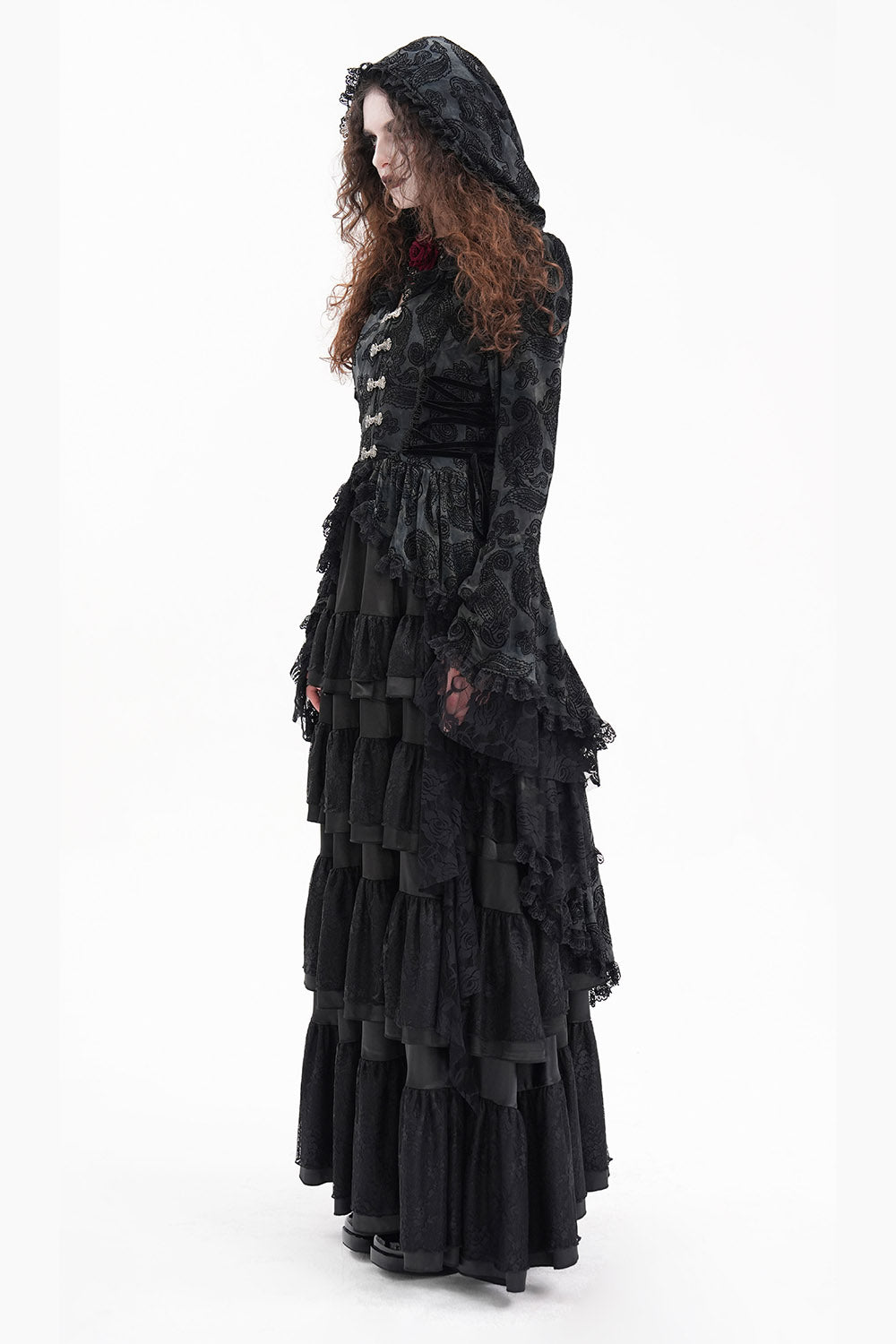 womens lace gothic long jacket