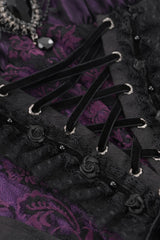 embroidered purple and black lace sweetheart neckline corset