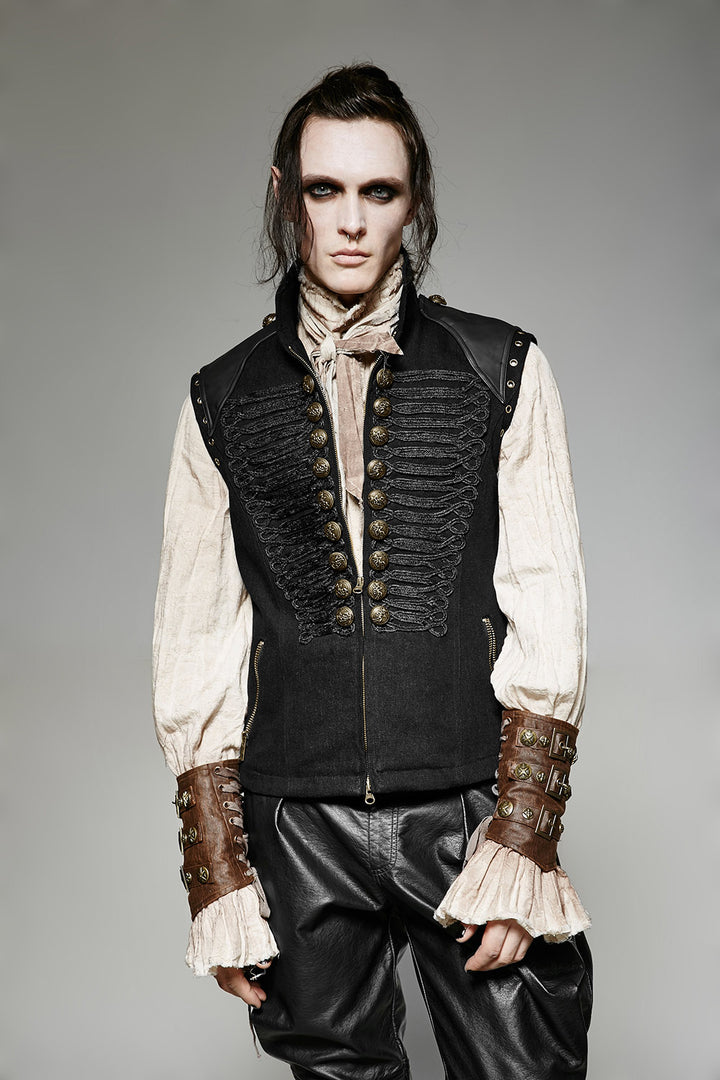 buttoned vintage military goth waistcoat