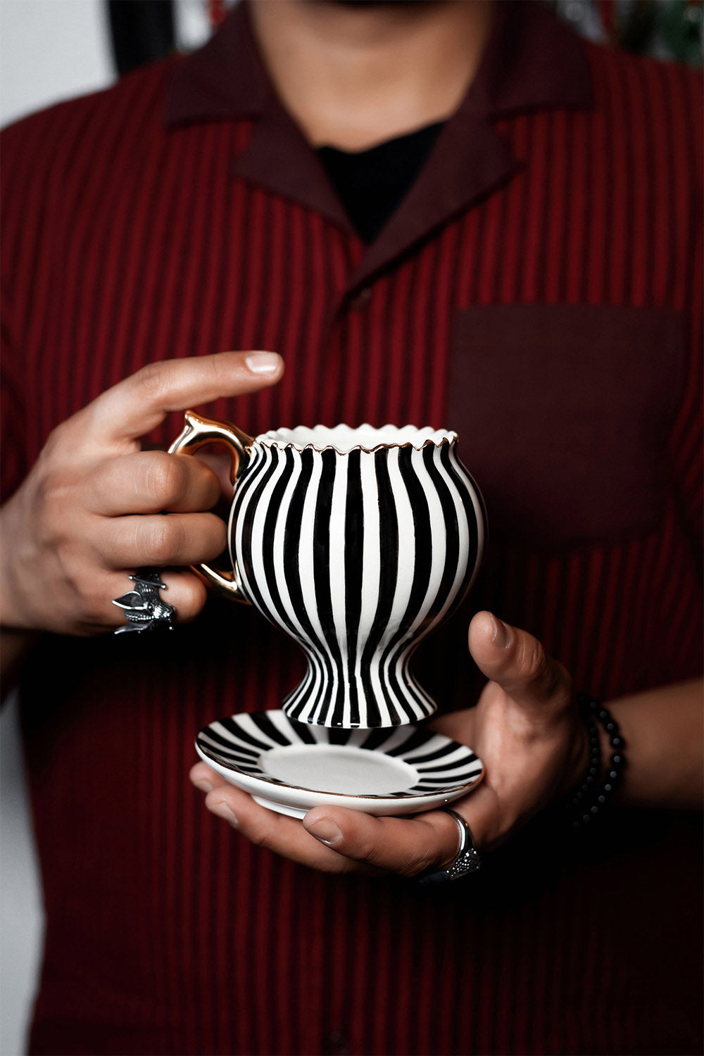 creepy circus tea cup and saucer plate 