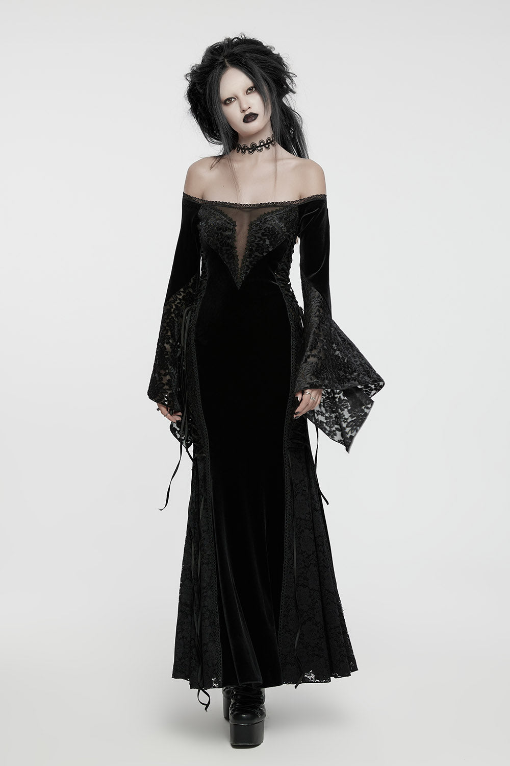 chinese dress ladies Wuthering Heights Flared Sleeve Dress – VampireFreaks