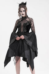 flared sleeve gothic gown