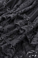 womens black ruffle lace victorian goth gown 