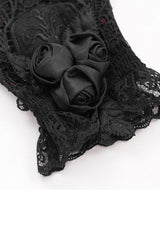 gothic floral rose lace gloves
