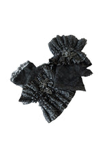 gothic black black lace fingerless gloves