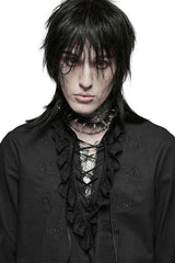 long sleeve mens cotton ruffled shirt