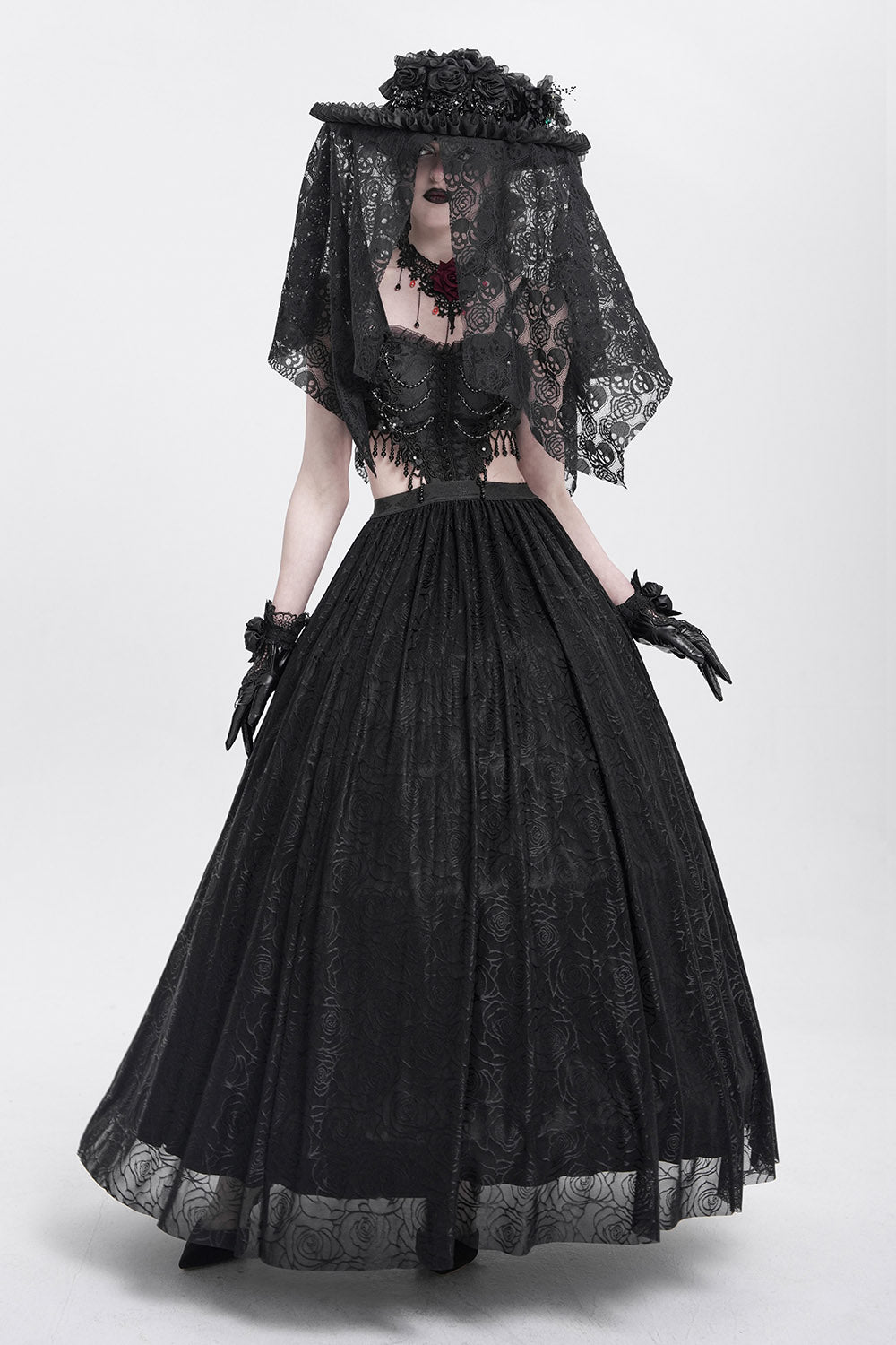 goth wedding hat with veil