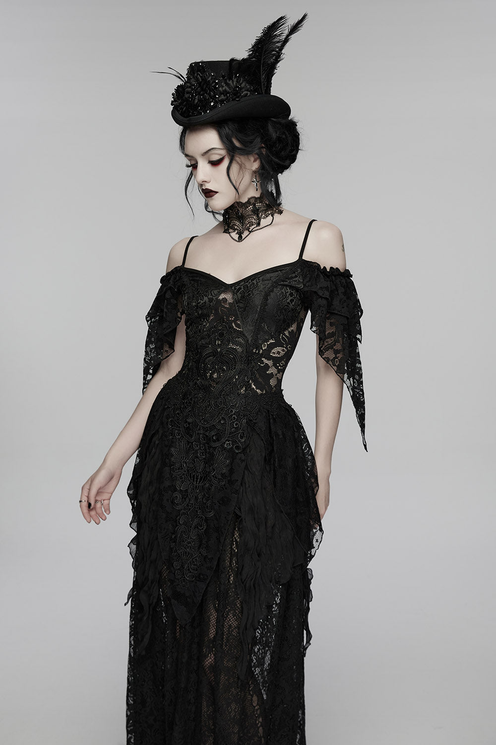 vintage inspired gothic top hat