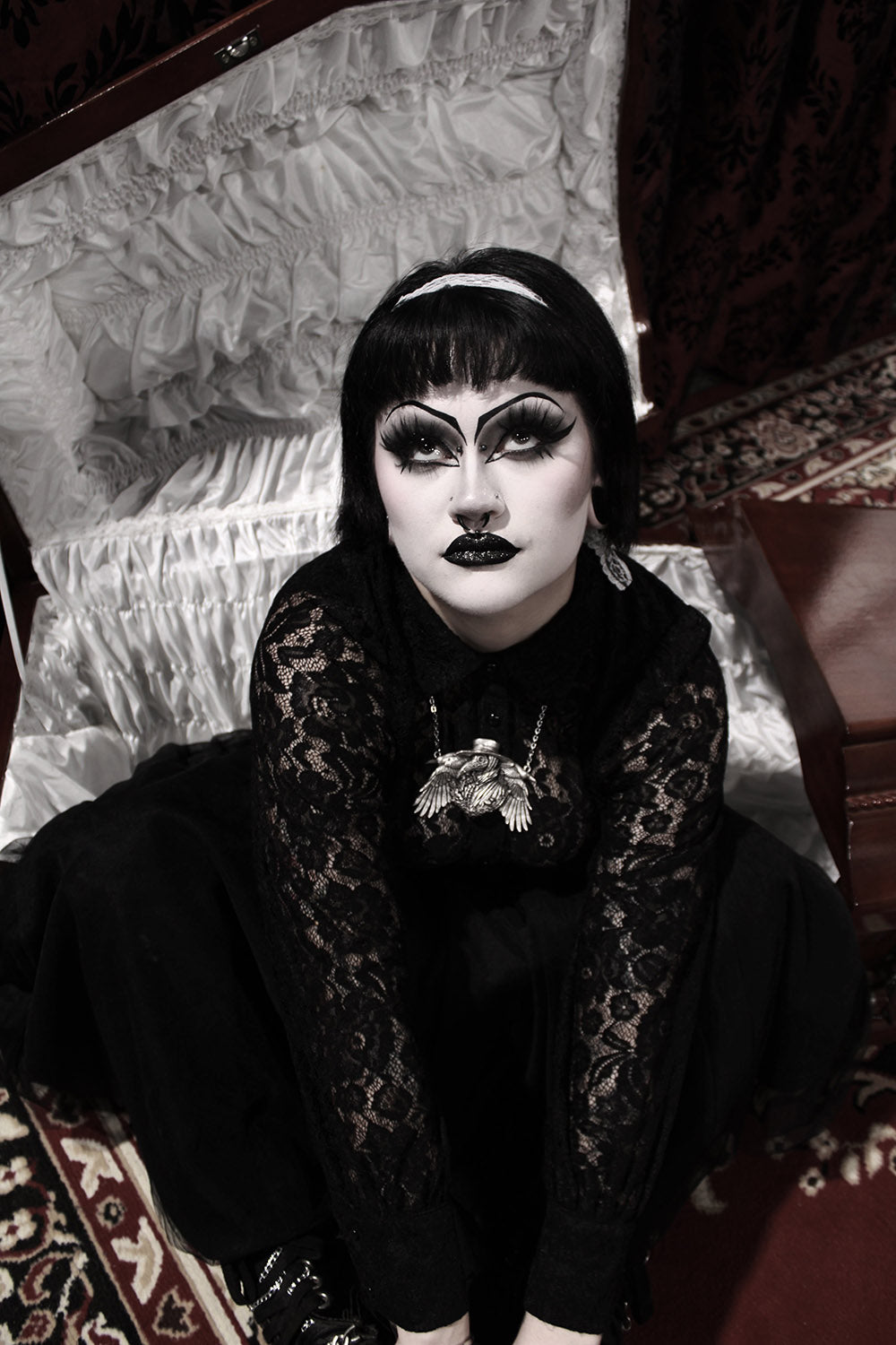 gothic necklace with plague doctor pendant 