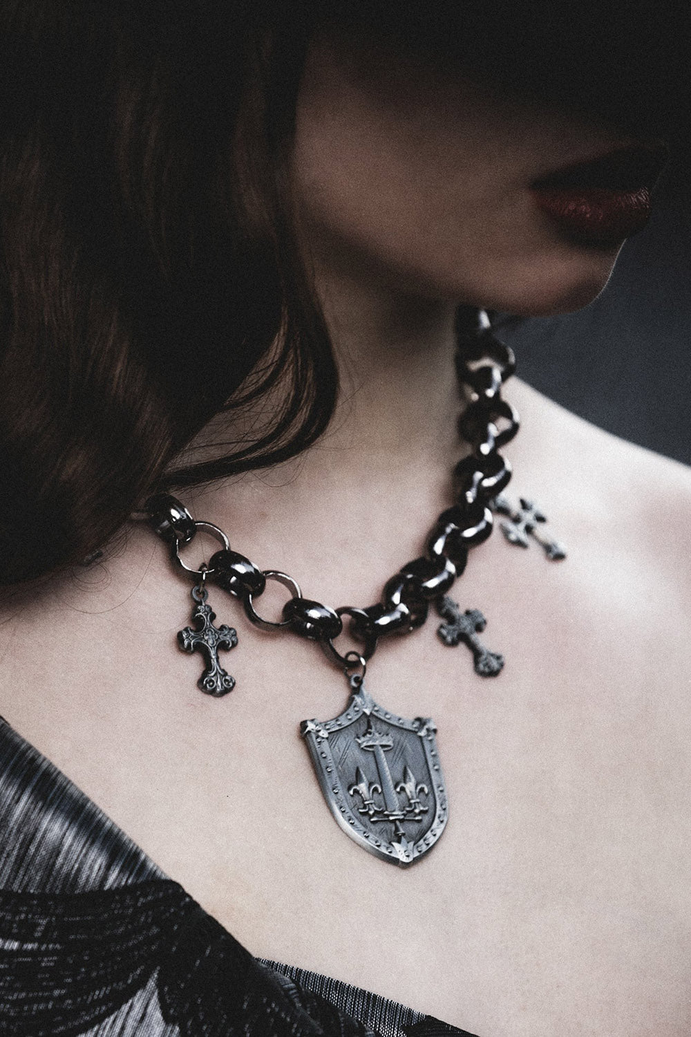 gothic steel necklace