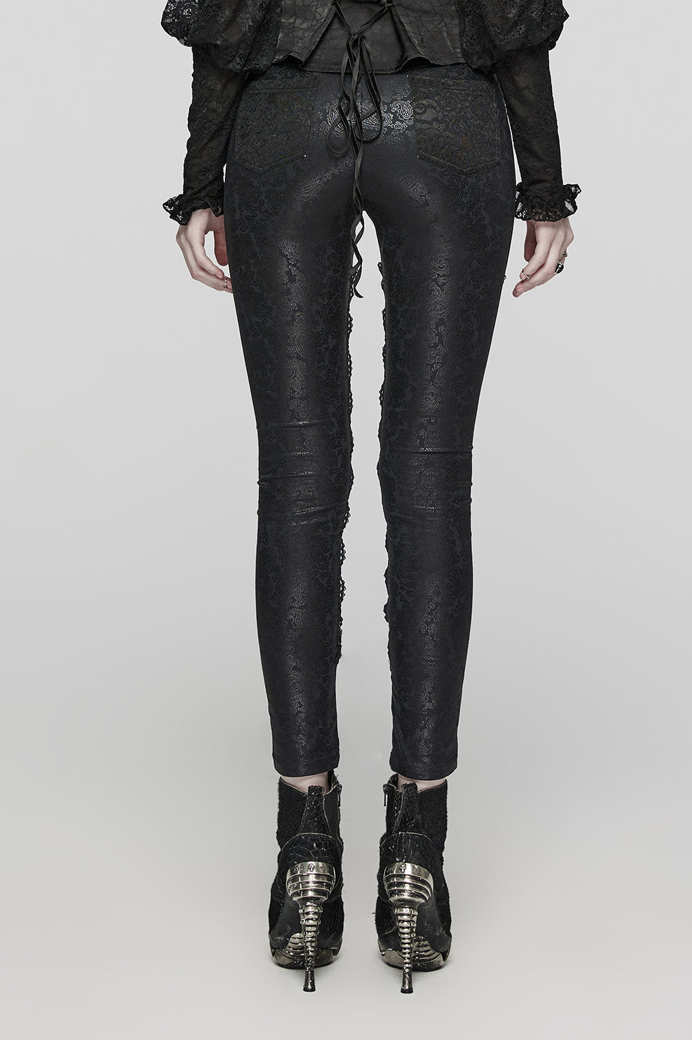 womens black romantic goth skinny jeans