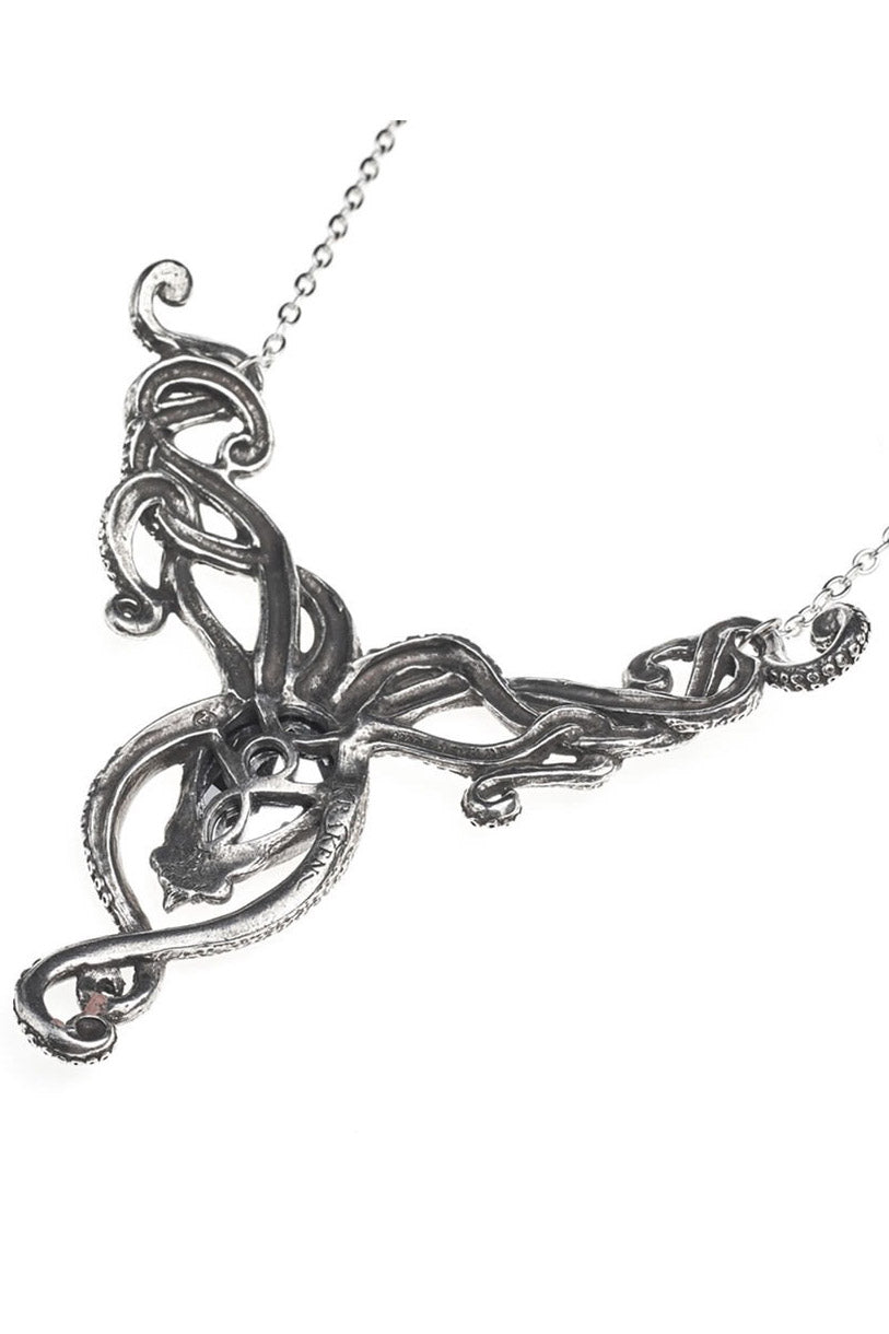 silver steampunk tentacle kraken necklace