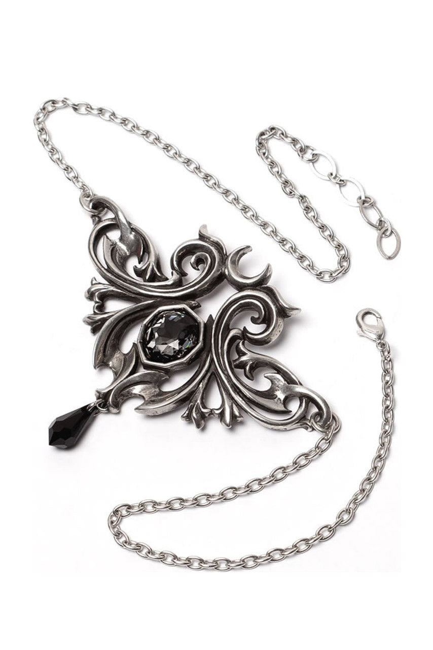 ornate romantic goth baroque crystal necklace 